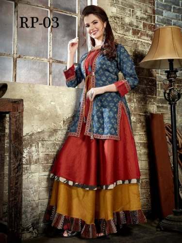 Fancy Chanderi Cotton Catalog Kurtis