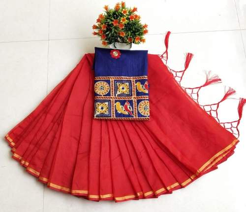 Fancy Embroidered Chanderi Sarees