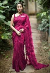 Latest Fancy Lady Net Sarees