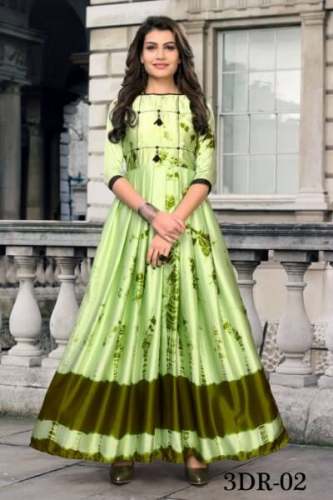 Party Wear Japan Satin Gown