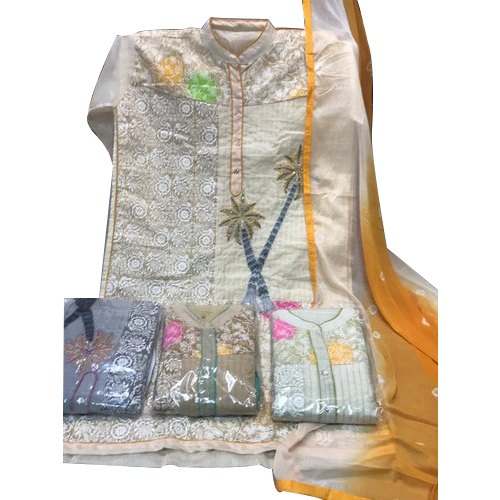 fancy embroidered semi stitched suit 