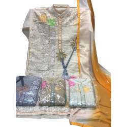fancy embroidered semi stitched suit 