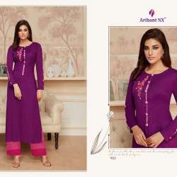 Knee Long Kurti Palazzo Set by Vardan Ethnic