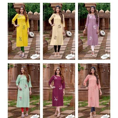 Vardan Ethnic Cotton Long Straight Kurti by Vardan Ethnic