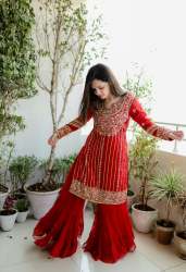 DESIGNER KURTA WTH SHARARA IN TWO COLOR
