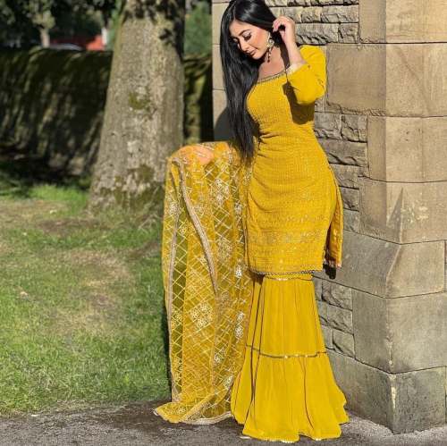 FAUX GEORGETTE THREE COLOR DRESS