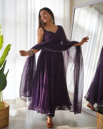 LAUNCHING NEW LOOK PURPLE COLOR GOWN