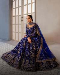 Navy Blue Colour Embroidered Choli