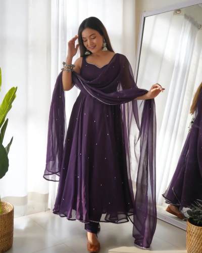New Party Wear Look Gown & Dupatta Set 