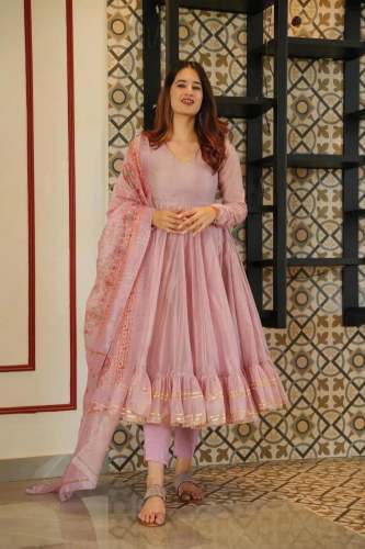 NEW PRESENT CHANDERI SILK GOWN