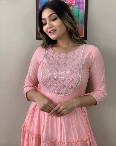NEW PRESENT GREEN AND PINK COLOR KURTI