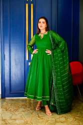 NEW PRESENT GREEN COLOR GOWN
