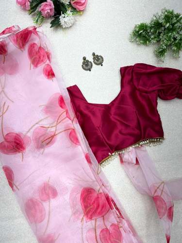 NEW PRESENT ORGENZA SILK SAREE
