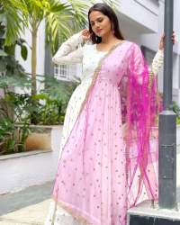 NEW PRESENT WHITE COLOR GOWN