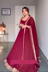 NEW RED COLOR FOX GEORGETTE GOWN