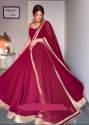NEW RED COLOR FOX GEORGETTE GOWN thumb 1