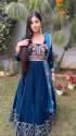VELEVET LEHENGA CHOLI BLUE COLOR thumb 2