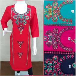 Embroidered Rayon Kurtis