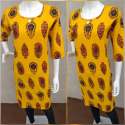 Ladies Yellow Printed Kurtis