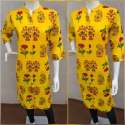 Ladies Yellow Printed Kurtis thumb 3
