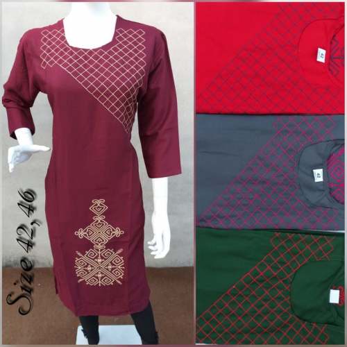 Rayon Embroidered Kurtis