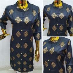 Rayon Gold Printed  Kurti