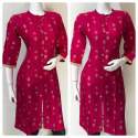 Straight Gold Print Rayon Kurtis thumb 2