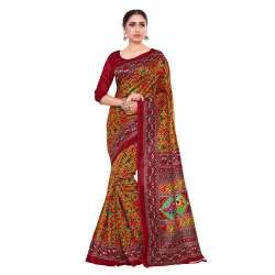 Kalamkari Style Art Silk saree by Kupinda