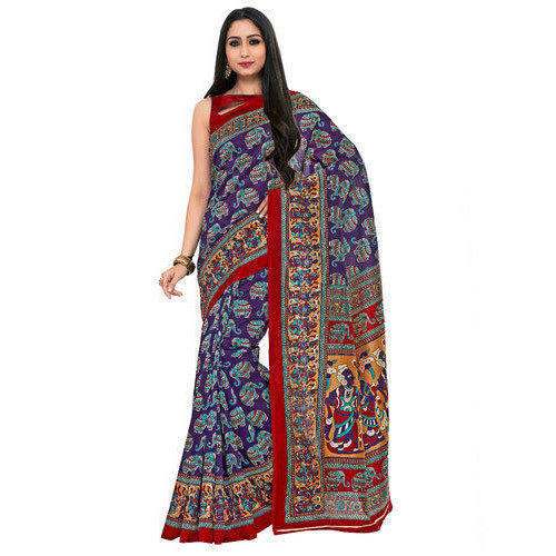 Kupinda Kalamkari Print Art Silk saree  by Kataria SILK House