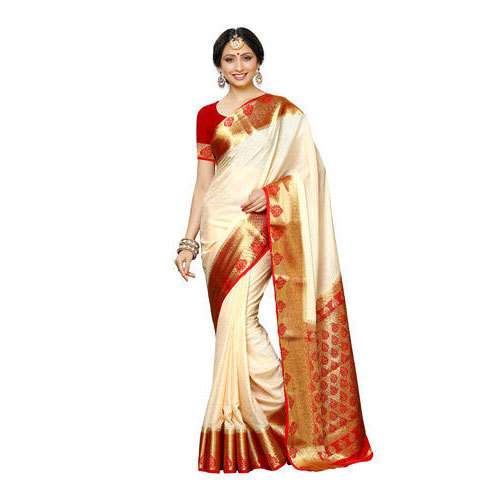 Off White Casual Crepe Saree