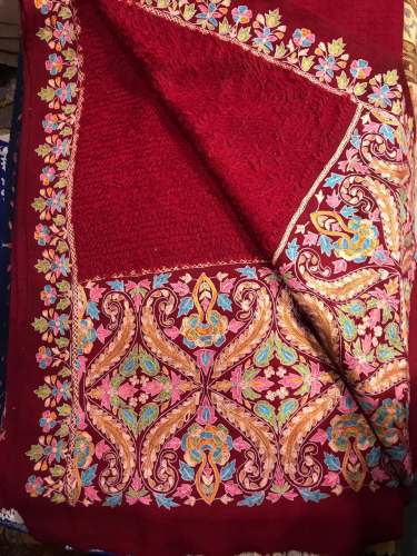 Red Designer Pashmina Shawl