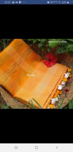 cotton plain saree by H S Fabrics