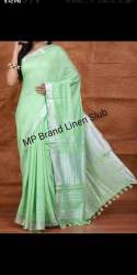 pure linen saree