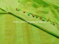 semi jute organza saree
