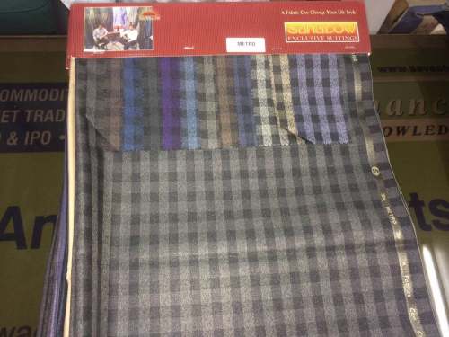 Checks Print Pant Fabric - Sunglow