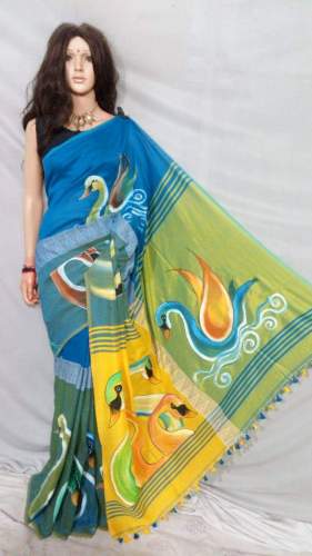 Fancy Printed Cotton Mulmul Sarees