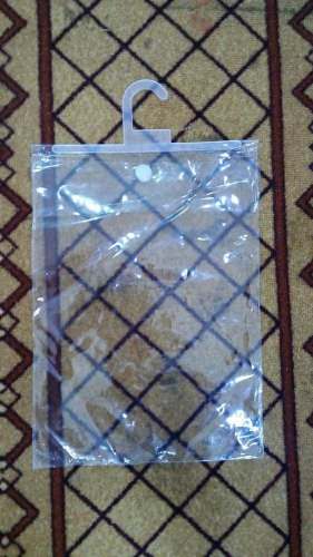 Transparent plastic packaging bag