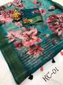 Fancy Linen Digital Printed Sarees - 1 thumb 3