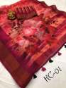 Fancy Linen Digital Printed Sarees thumb 2