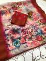 Fancy Linen Digital Printed Sarees thumb 6