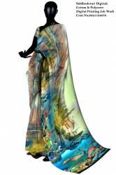 Nuture Digital Print Job Work On Sarees