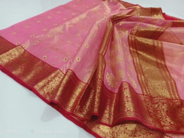 Chanderi Katan Silk Saree by khushi handloom chanderi saree's 