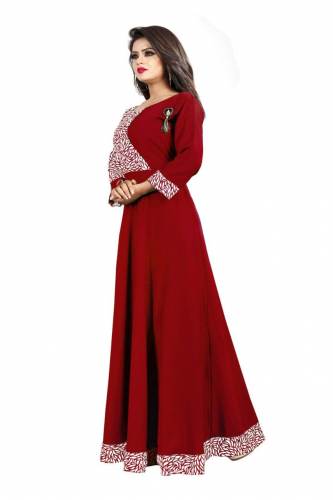 Women Printed Crepe Gown