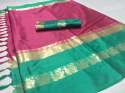 Cotton Silk Saree With Jacquard Border thumb 6