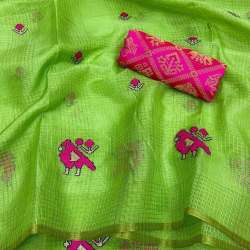 Fancy Kota Doria Saree with Banarasi Silk Blouse