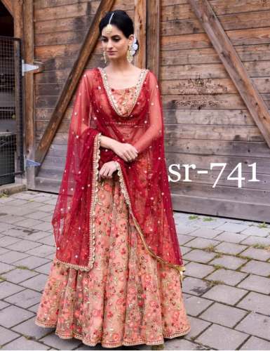 Wedding Organza Silk Embroidery Work Lehenga Choli