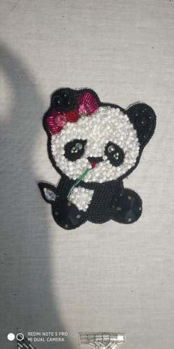 baby panda hand work design 