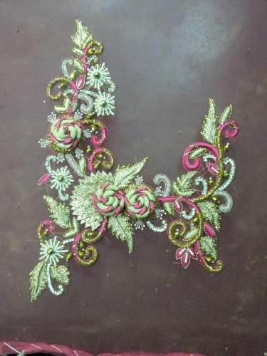 Designer gown design in hand embroidery 