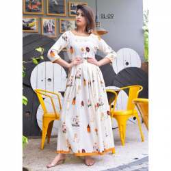 Festival Wear Anarkali Rayon Print Kurtis
