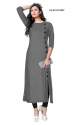 Side Button Plain Rayon Kurtis